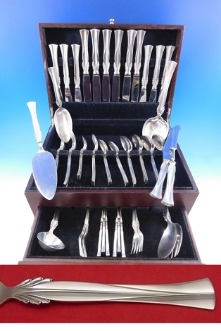 Queen Christina by Frigast Sterling Silver Flatware Set Service 60 pieces Dinner